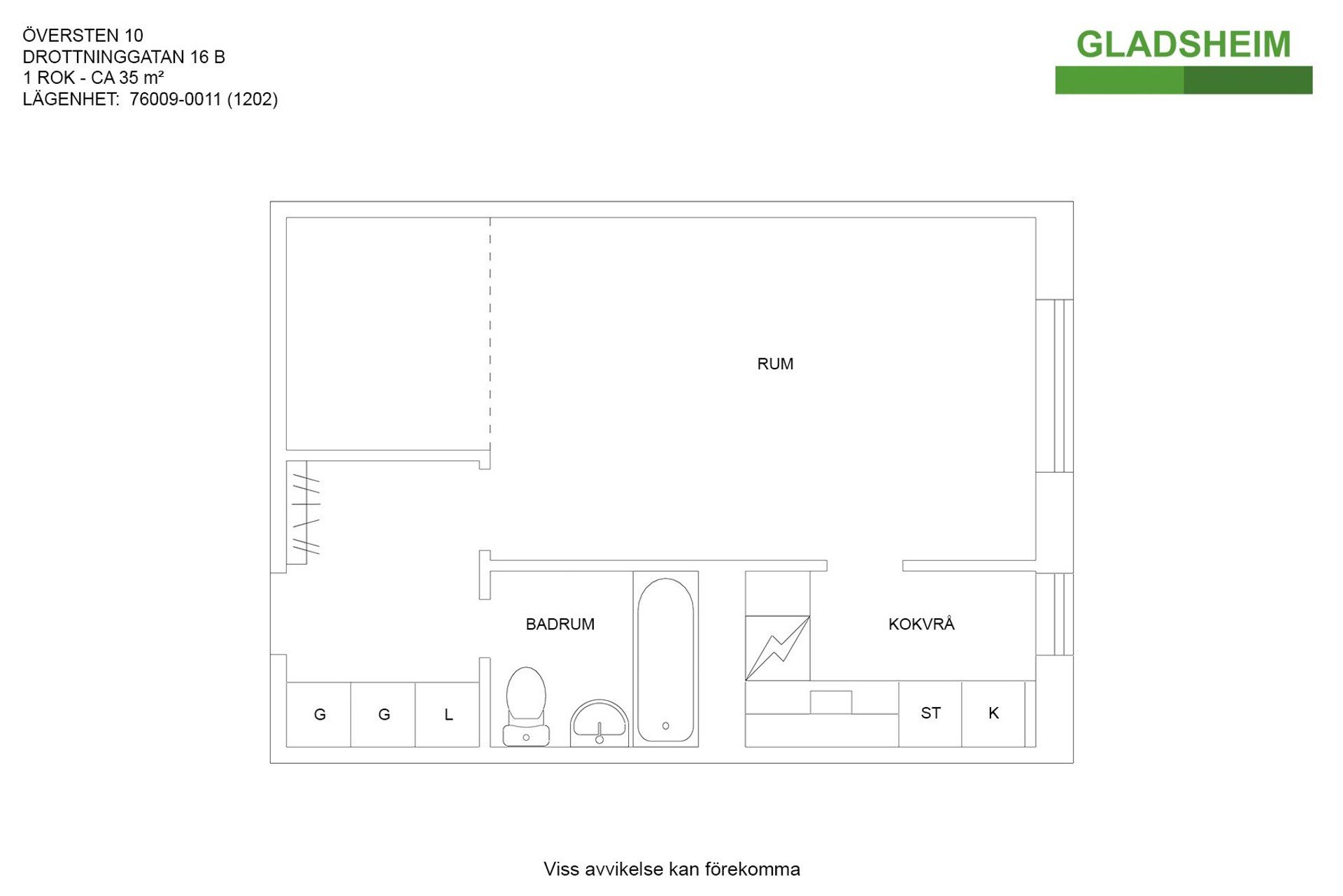 Lägenhet, 1 rooms, 35 sqm, Kungsör – bild 9