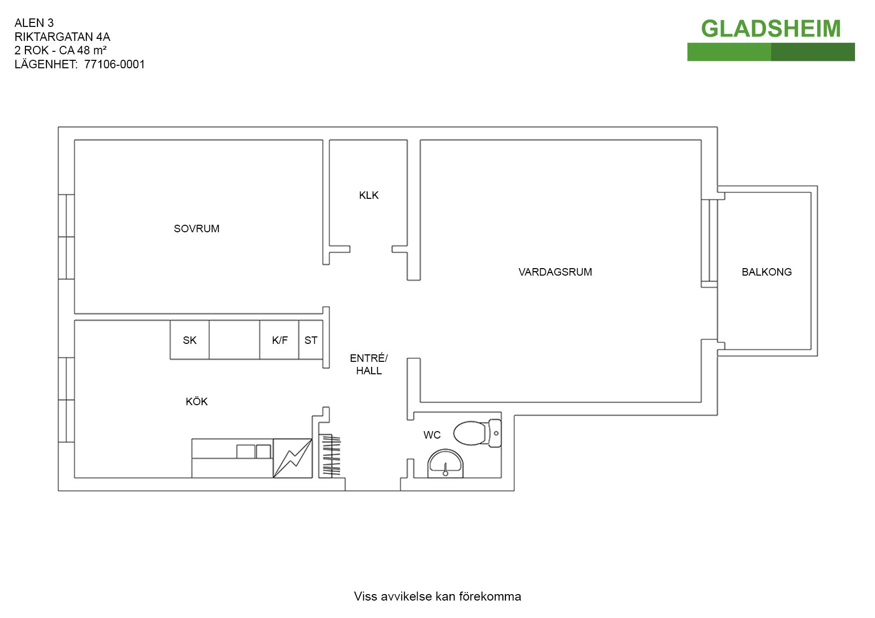 Lägenhet, 2 rooms, 48 sqm, Torshälla – bild 8
