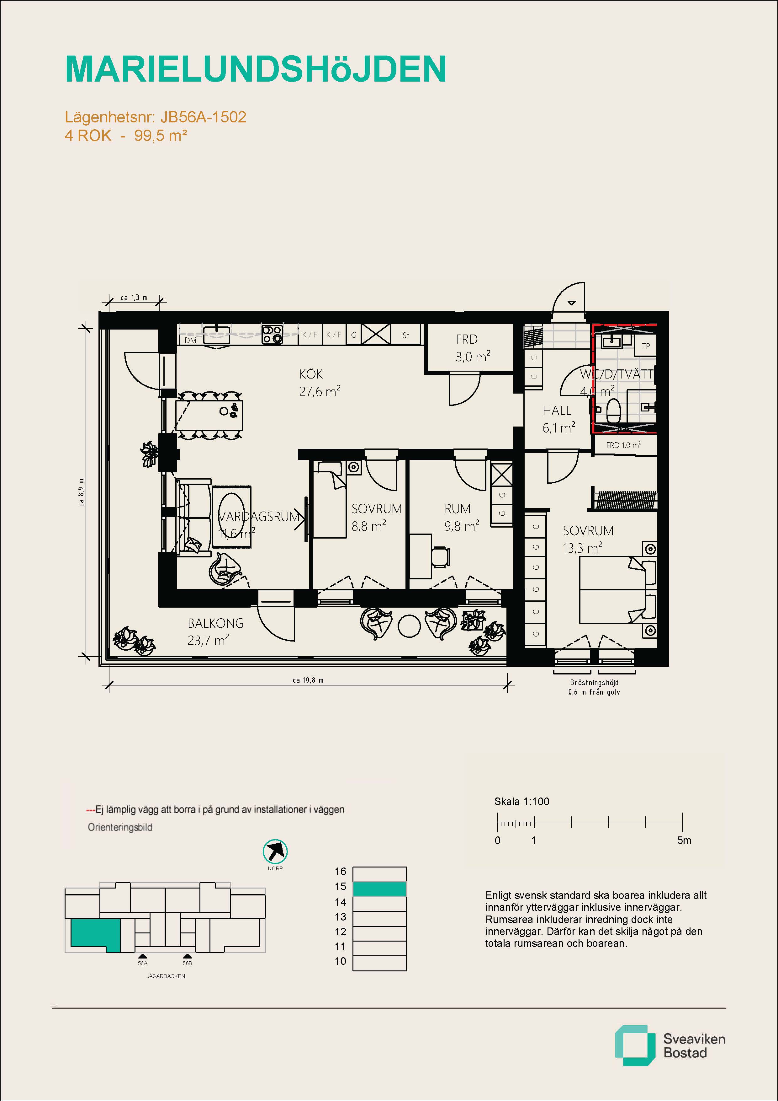 Lägenhet, 4 rooms, 99 sqm, Mariefred – bild 8