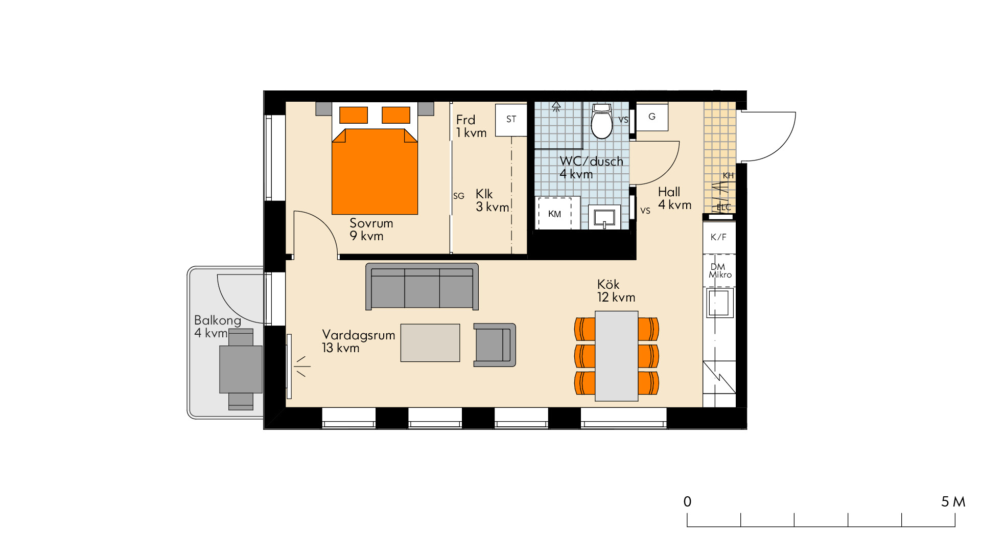 Lägenhet, 2 rooms, 47 sqm, Västerås – bild 2