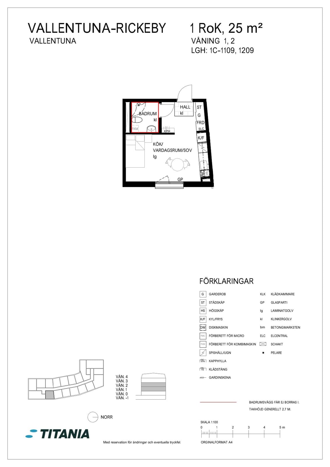 Lägenhet, 1 rooms, 25 sqm, Vallentuna