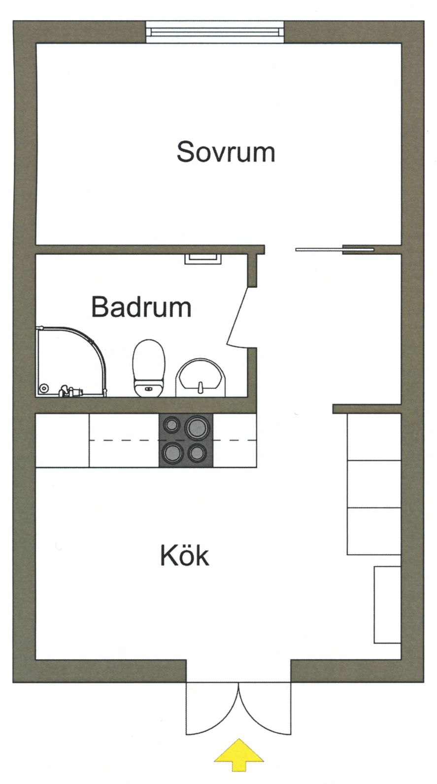 Lägenhet, 2 rooms, 32 sqm, Visby