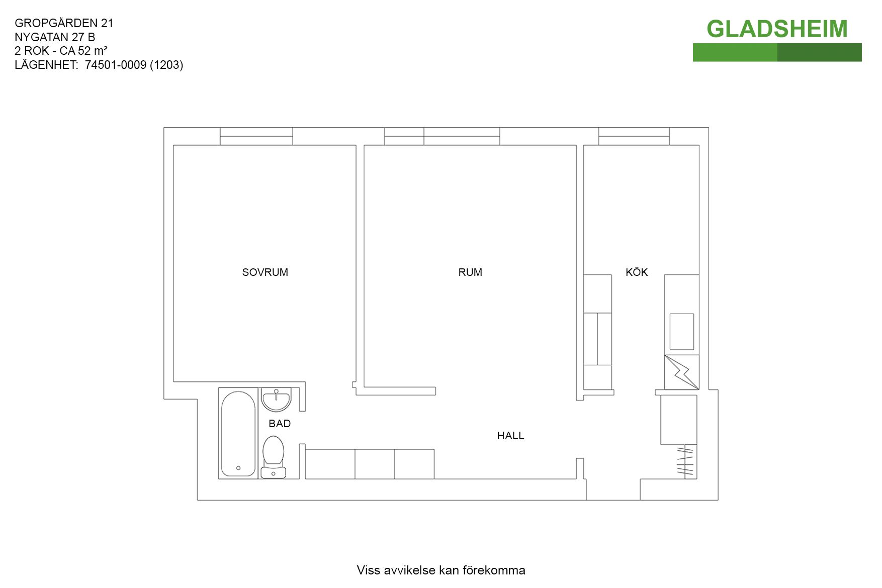 Lägenhet, 2 rooms, 52 sqm, Arboga – bild 8