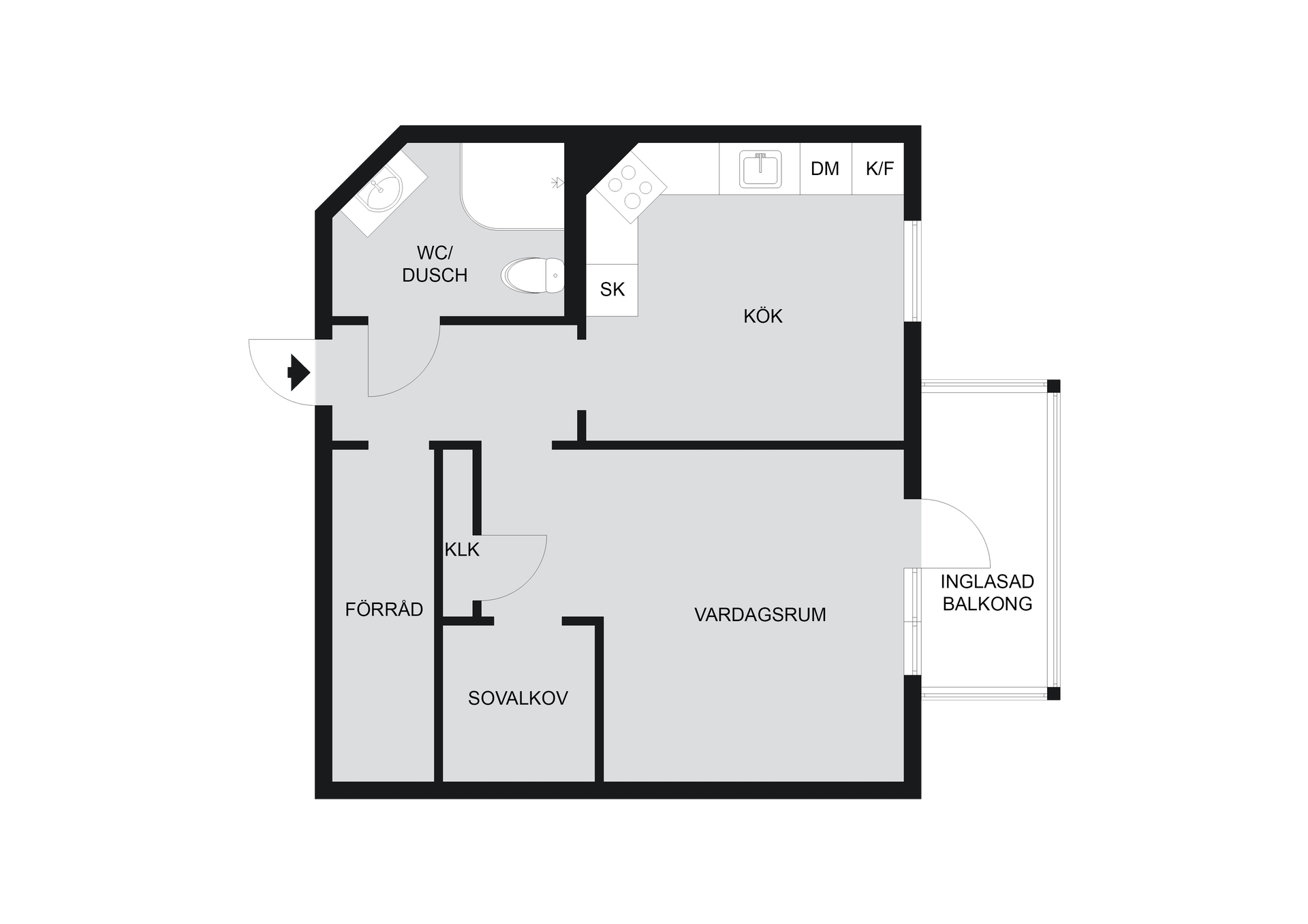 Lägenhet, 2 rooms, 37 sqm, Örnsköldsvik – bild 7