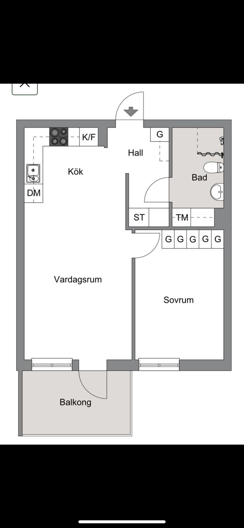 Lägenhet, 2 rooms, 48 sqm, Umeå