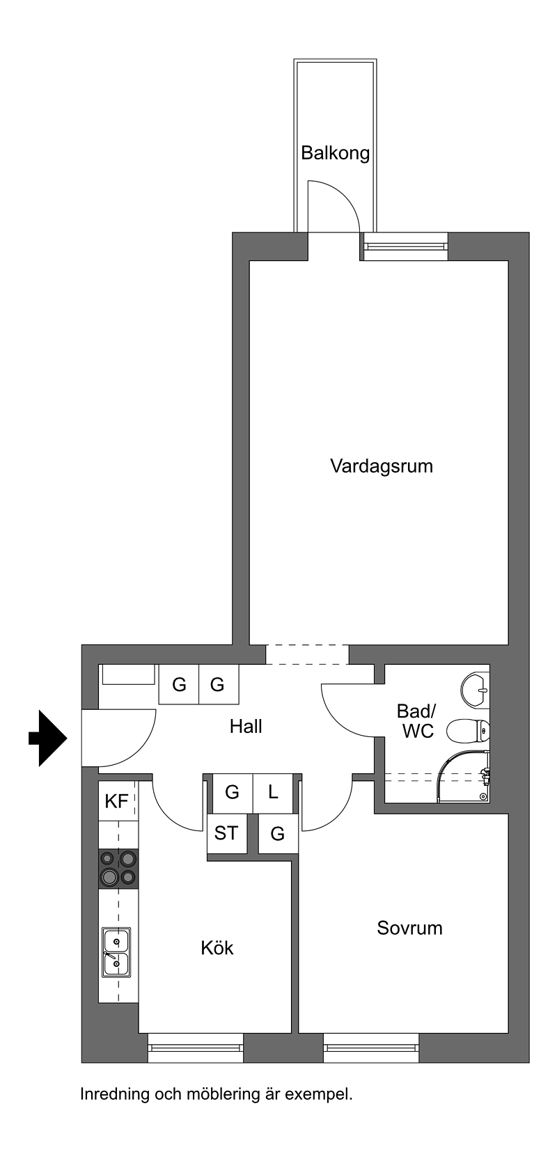 2 rok · 56 m² i Halmstad – bild 2