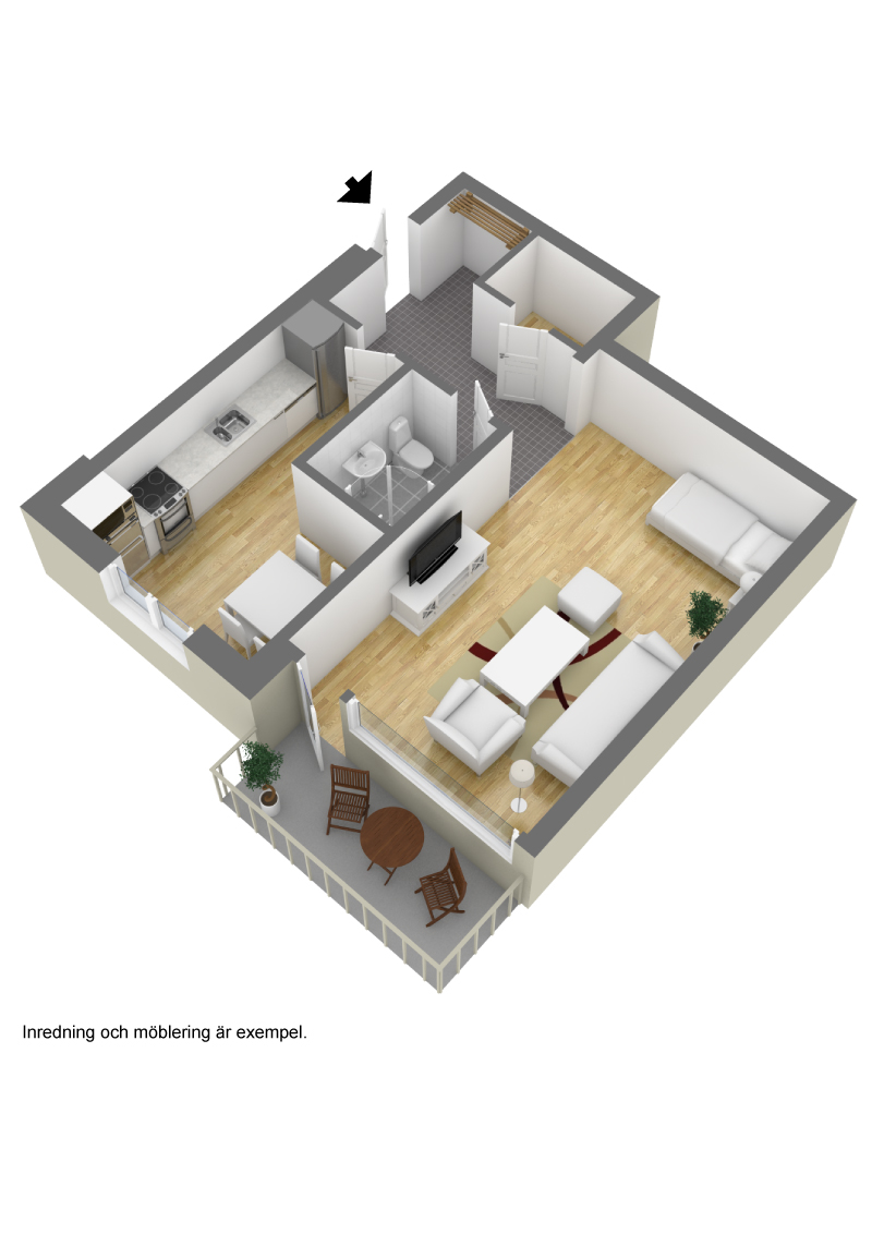 Lägenhet, 1 rooms, 45 sqm, Borås – Borås