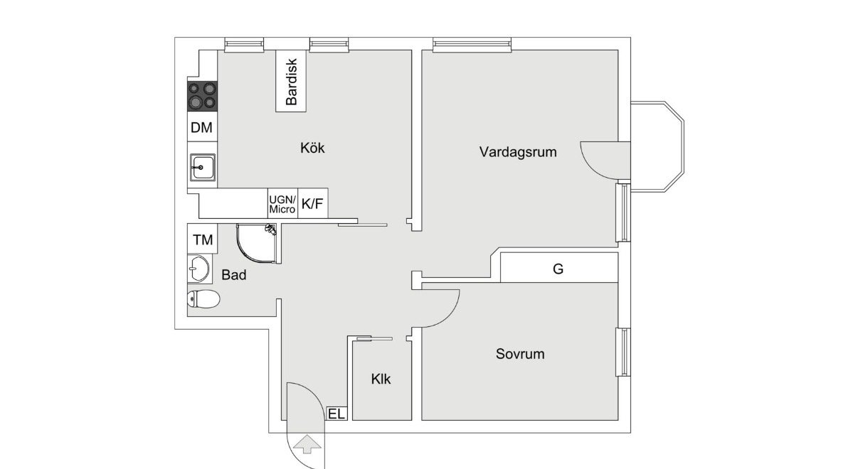 Lägenhet, 2 rooms, 58 sqm, Nacka – Nacka