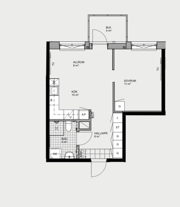 Lägenhet, 2 rooms, 41 sqm, Järfälla