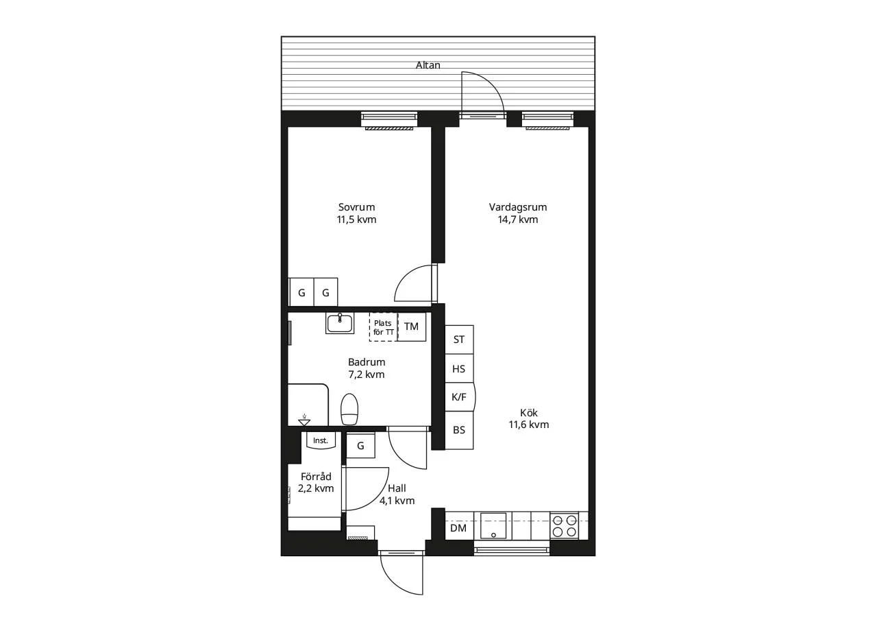 Lägenhet, 2 rooms, 55 sqm, Södertälje