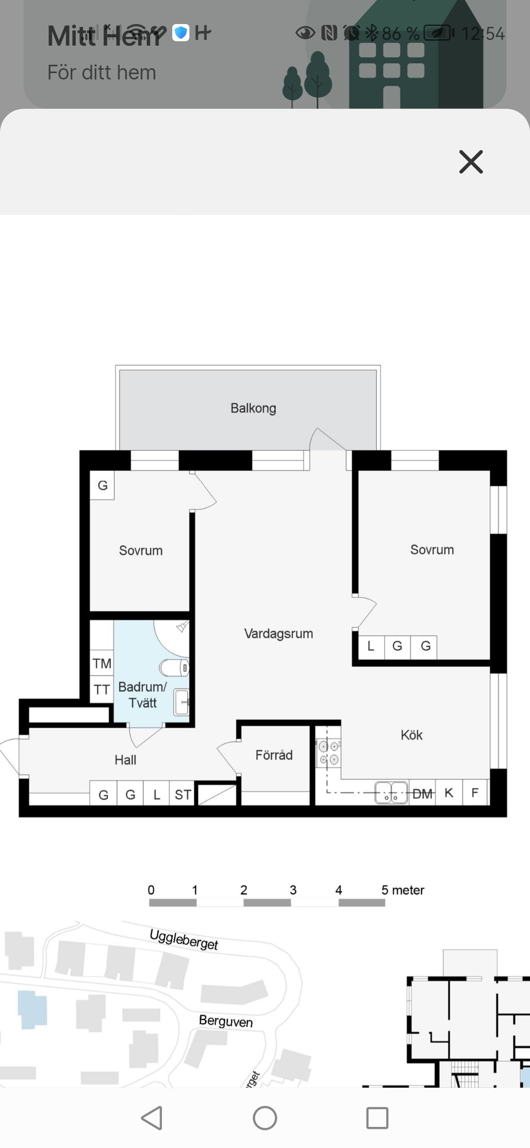 Lägenhet, 1 rooms, 7 sqm, Hovås