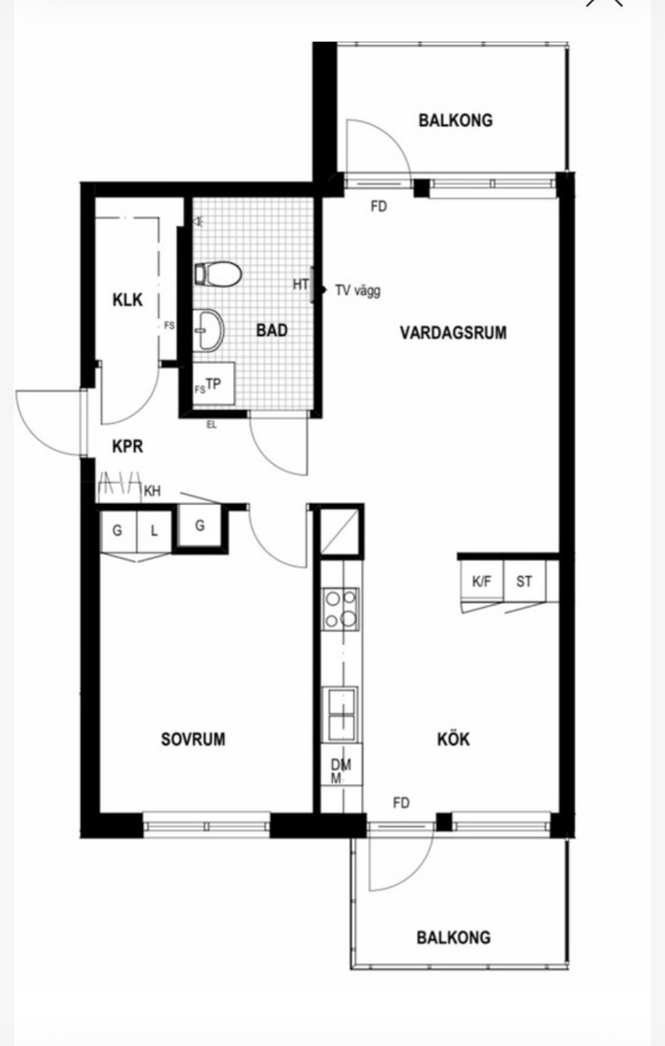 Lägenhet, 2 rooms, 57 sqm, Järfälla
