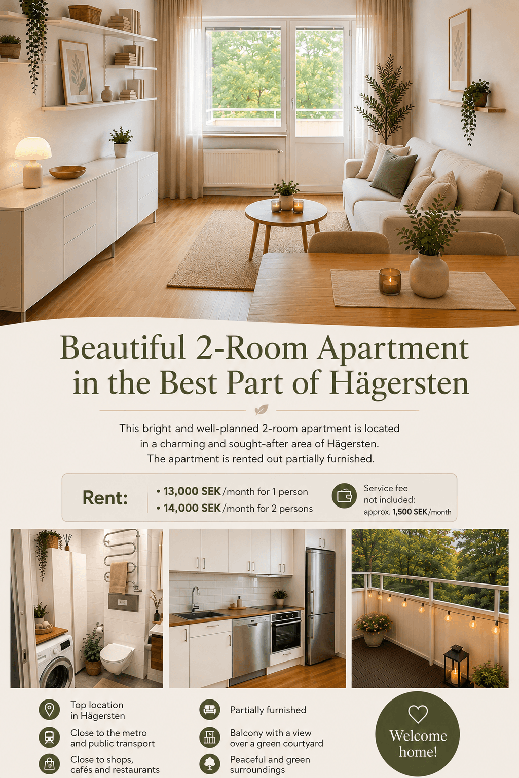 2 rok · 47 m² i Hägersten – Hägersten
