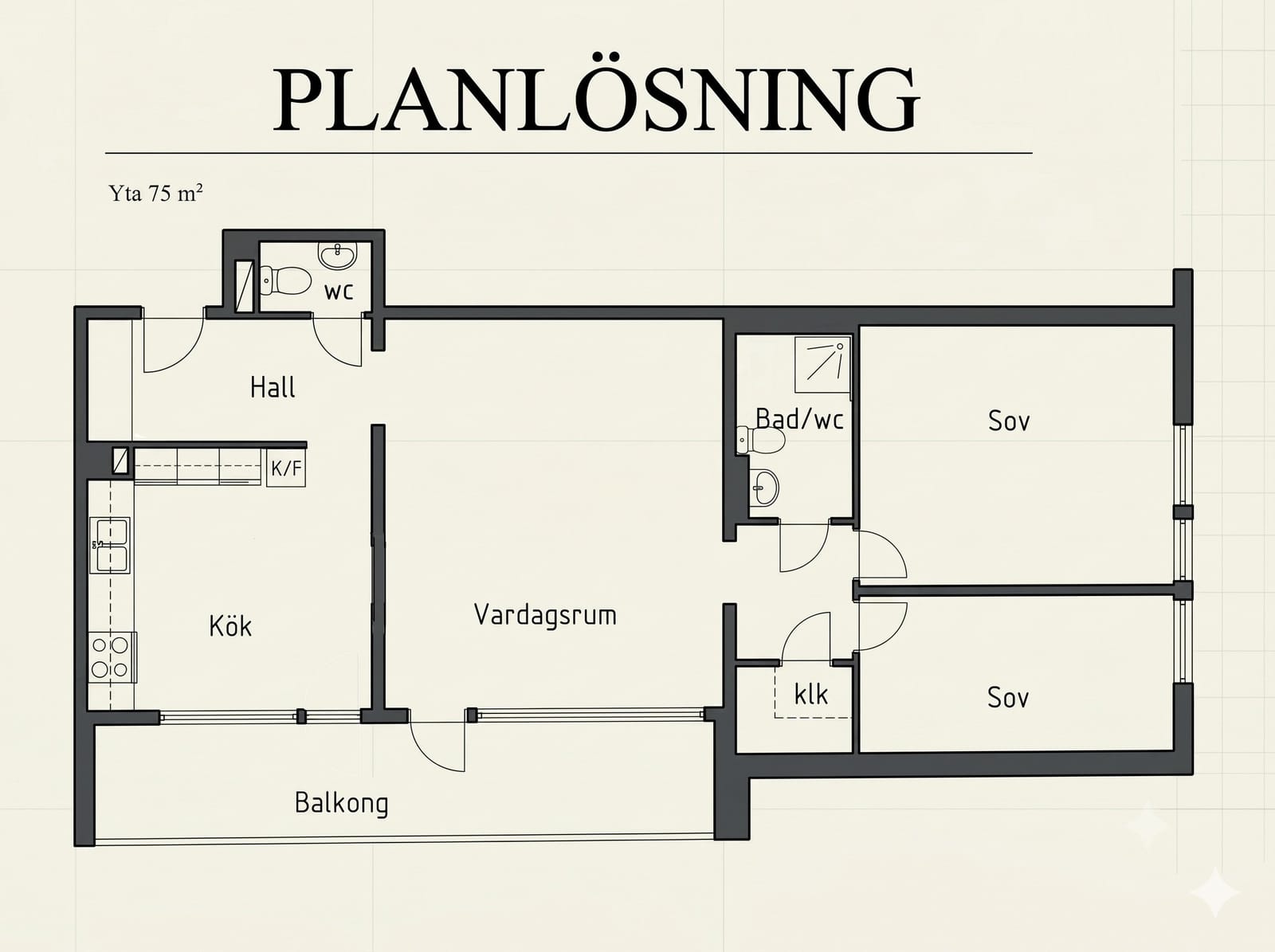 3 rok · 75 m² i Solna