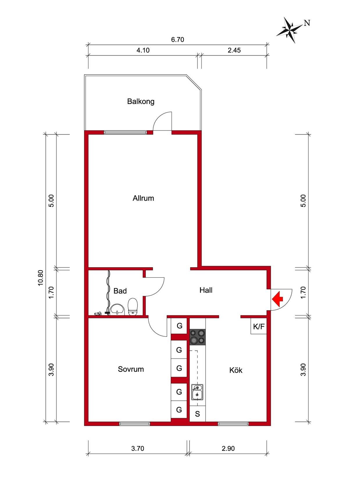 Lägenhet, 2 rooms, 58 sqm, Åstorp – Åstorp