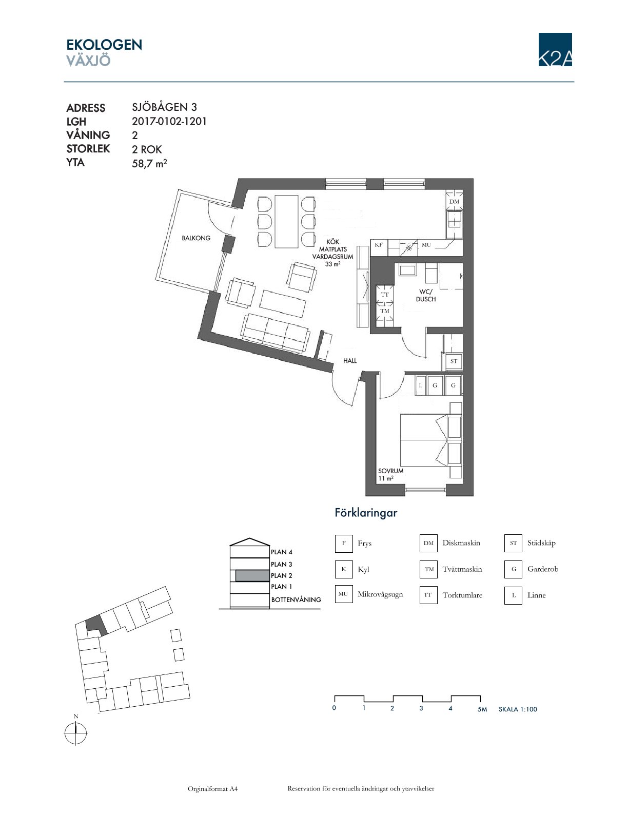 2 rok · 58 m² i Växjö – bild 9
