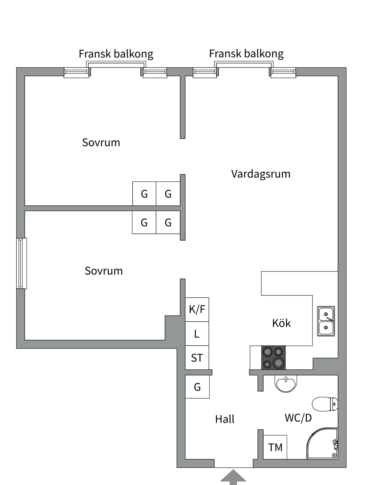Lägenhet, 3 rooms, 56 sqm, Uppsala