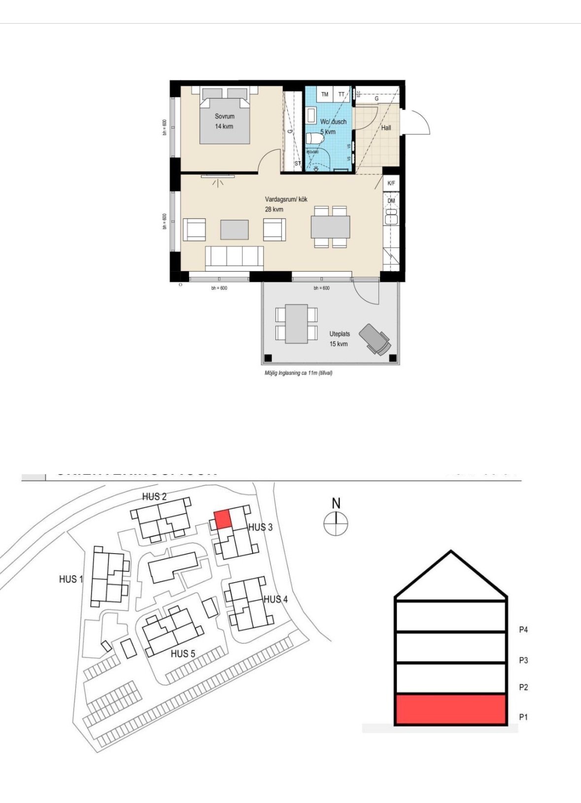 Lägenhet, 2 rooms, 52 sqm, Ytterby – Ytterby