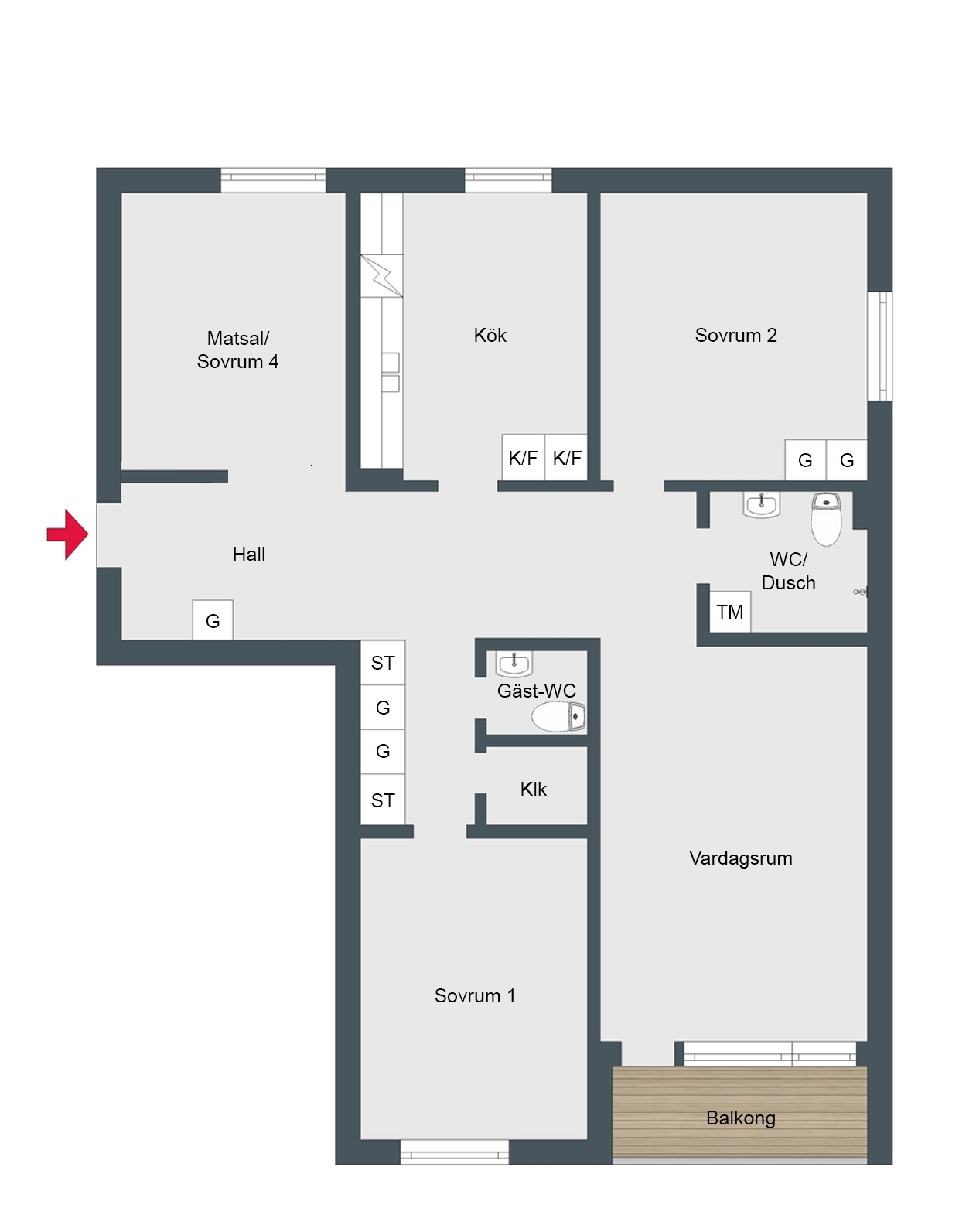 Lägenhet, 4 rooms, 105 sqm, Norrköping – bild 2