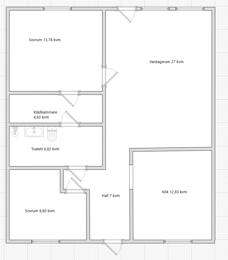 Lägenhet, 3 rooms, 84 sqm, Billinge
