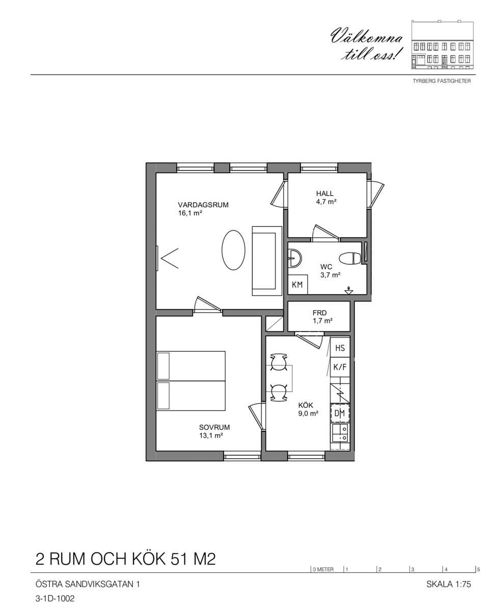2 rok · 51 m² i Helsingborg – bild 2