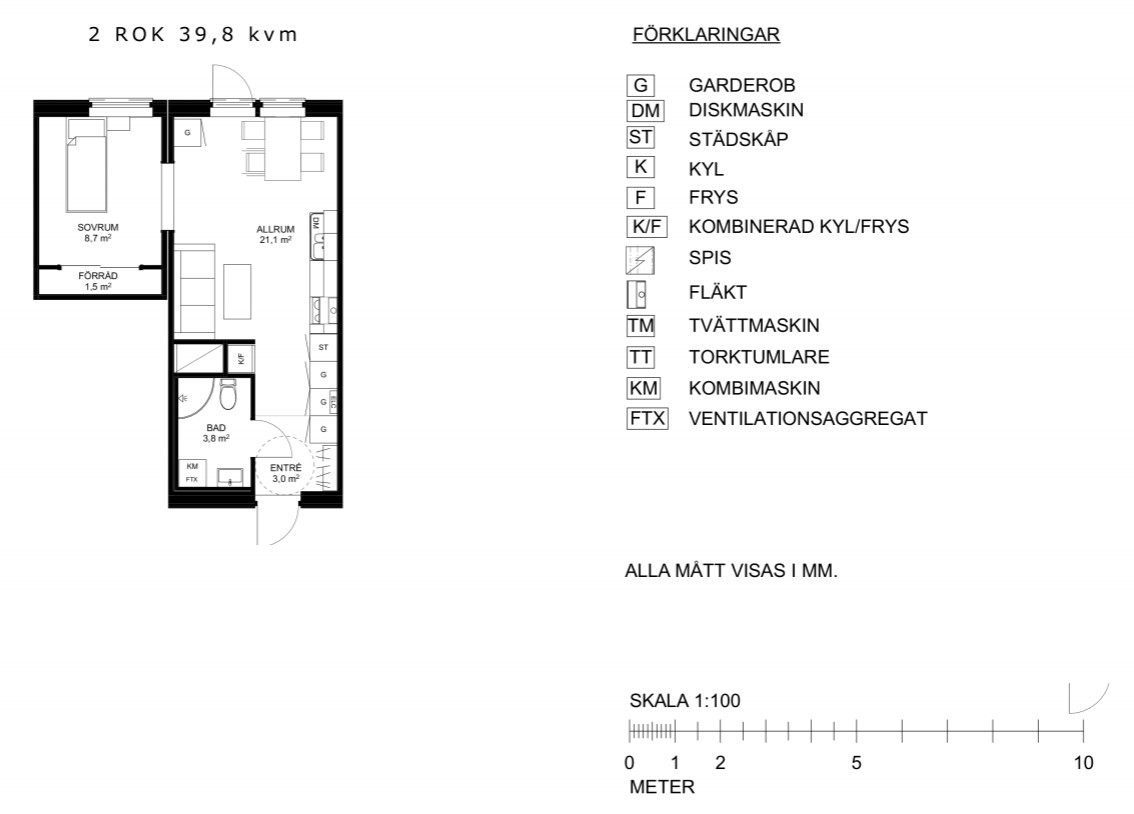 Lägenhet, 2 rooms, 39 sqm, Horred – bild 3