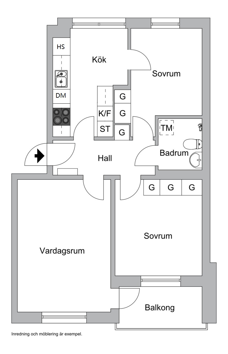 Lägenhet, 3 rooms, 62 sqm, Karlstad