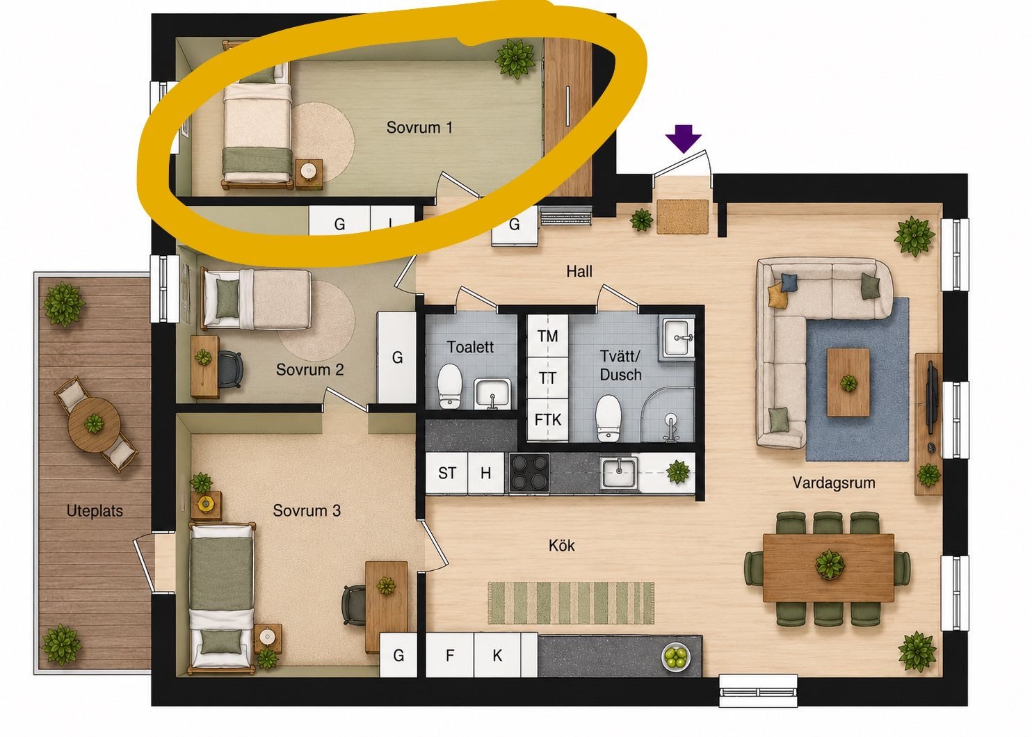 Lägenhet, 1 rooms, 20 sqm, Uppsala