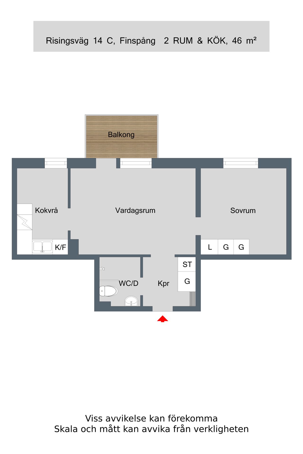 Lägenhet, 2 rooms, 46 sqm, Finspång – bild 6