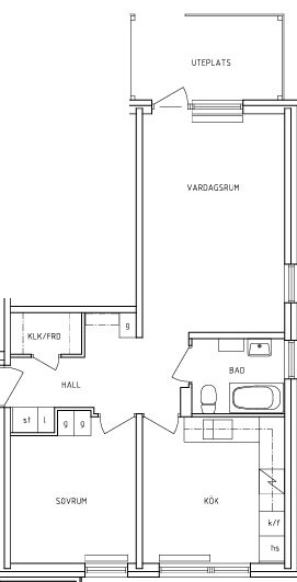 Lägenhet, 2 rooms, 55 sqm, Dannike – bild 2
