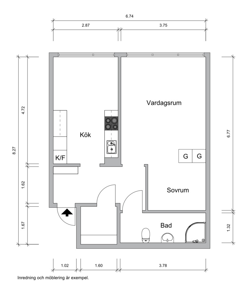 Lägenhet, 1 rooms, 50 sqm, Borås – bild 7