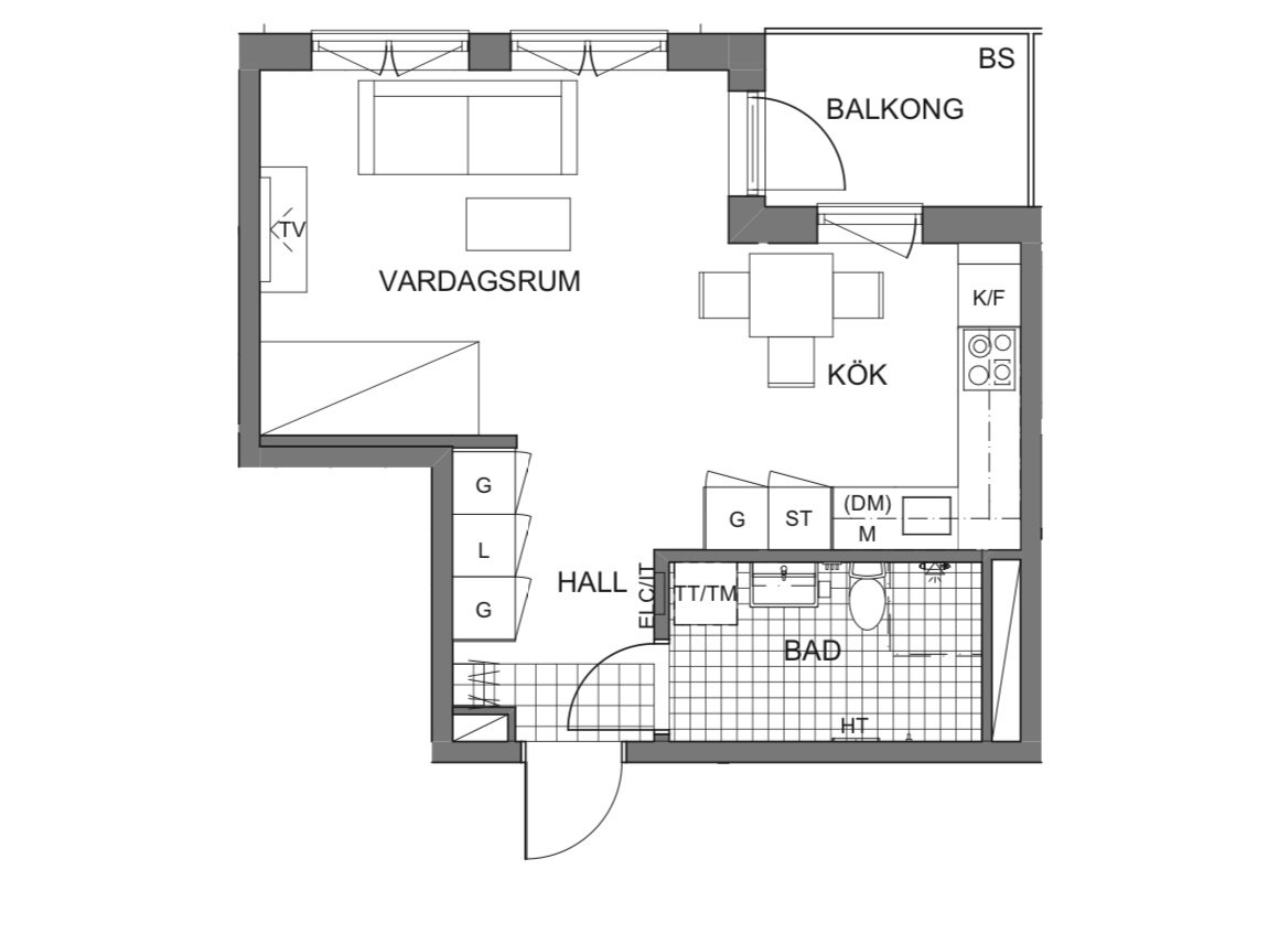 Lägenhet, 1 rooms, 37 sqm, Vallentuna