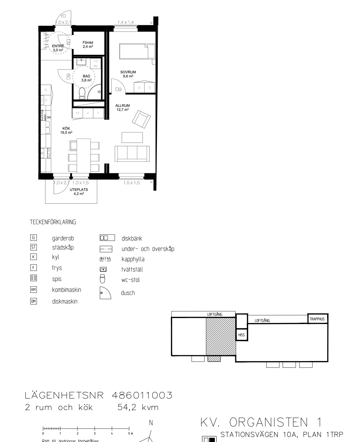 Lägenhet, 2 rooms, 54 sqm, Asmundtorp