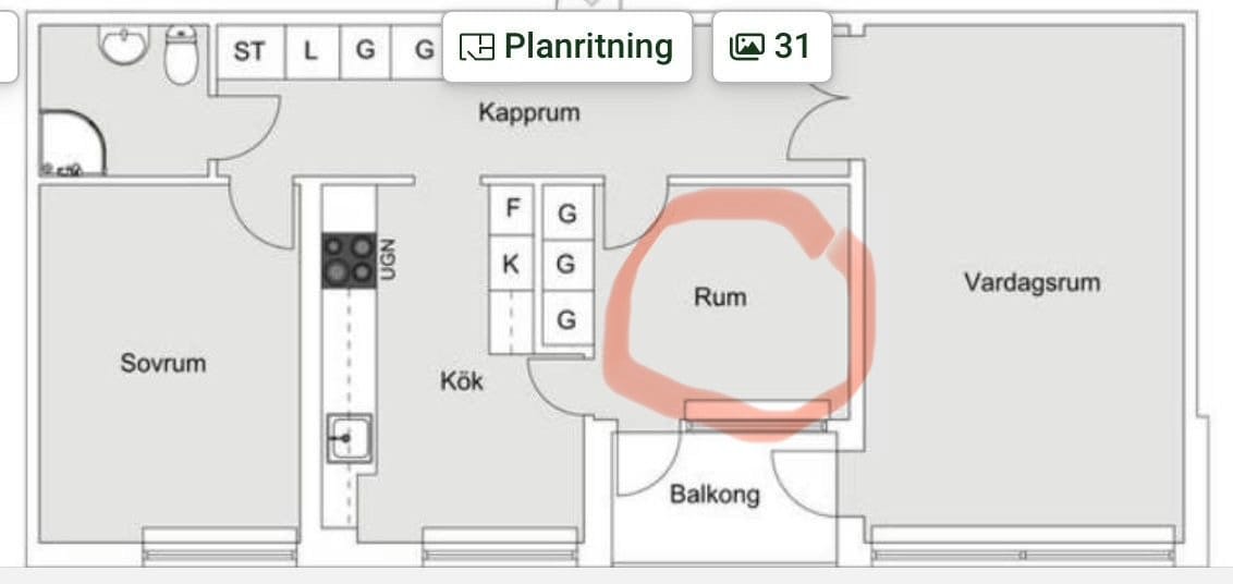 1 rok · 15 m² i Solna – bild 2