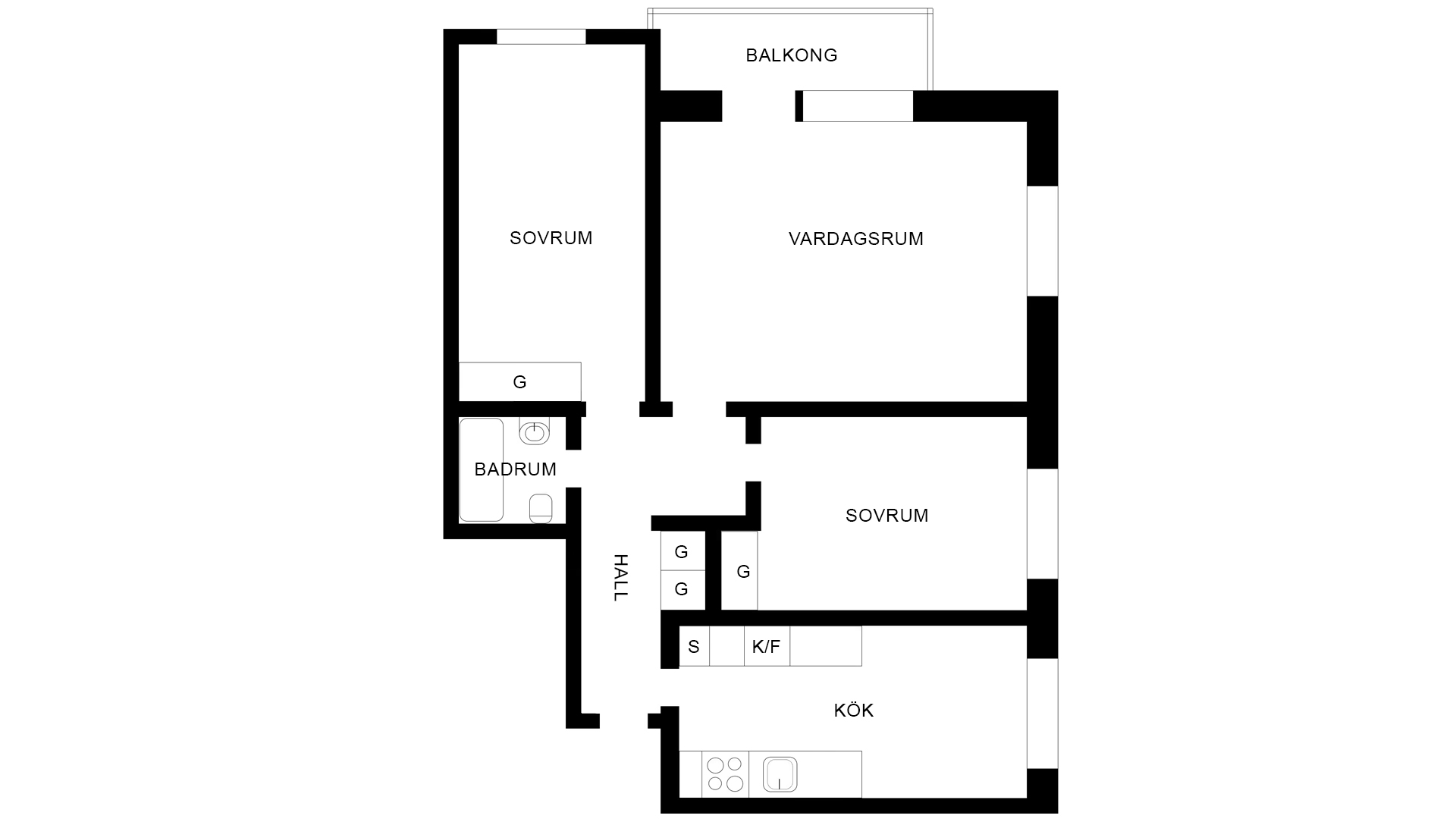 Lägenhet, 3 rooms, 64 sqm, Johanneshov – bild 3