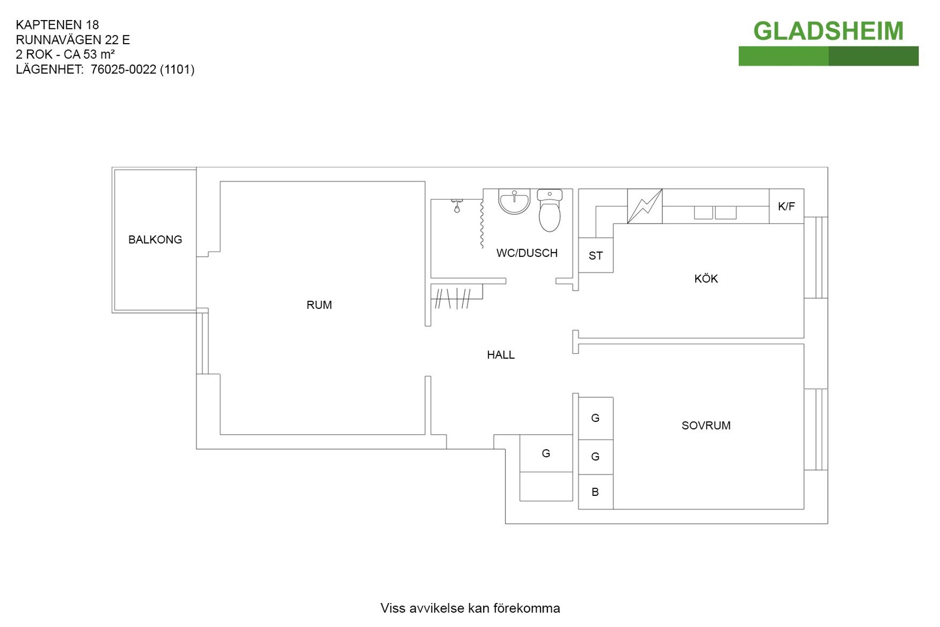 Lägenhet, 2 rooms, 53 sqm, Kungsör – bild 7