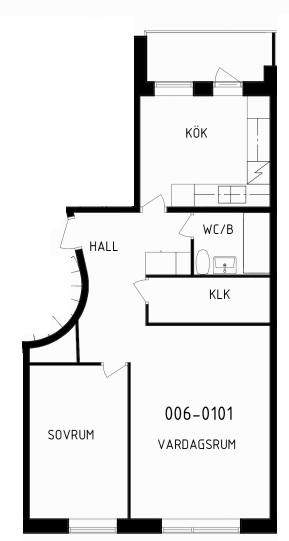 Lägenhet, 2 rooms, 55 sqm, Trollhättan – bild 2