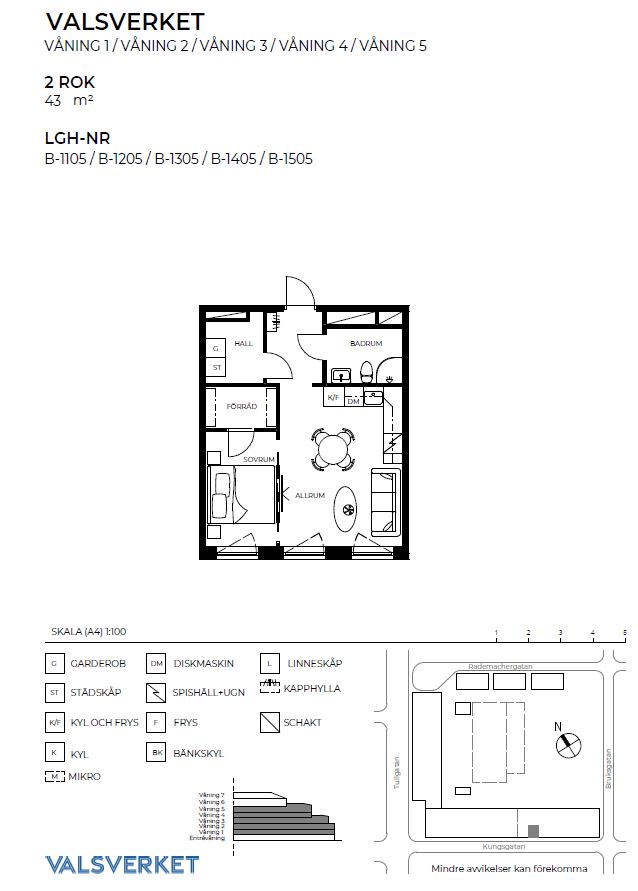 Lägenhet, 2 rooms, 43 sqm, Eskilstuna – bild 3