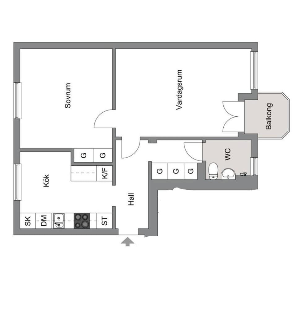 Lägenhet, 2 rooms, 61 sqm, Bandhagen
