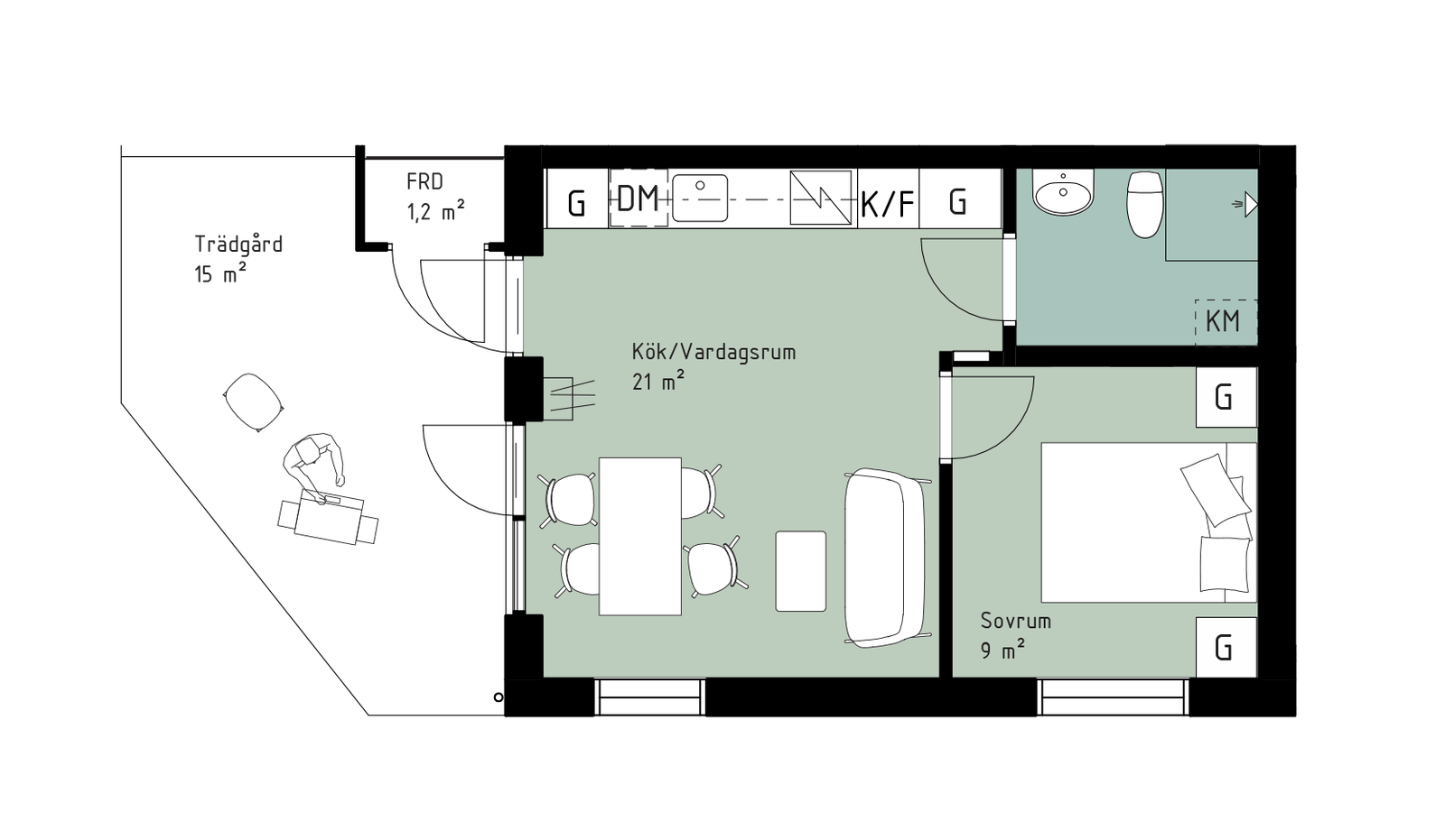 2 rok · 35 m² i Beddingestrand – bild 11