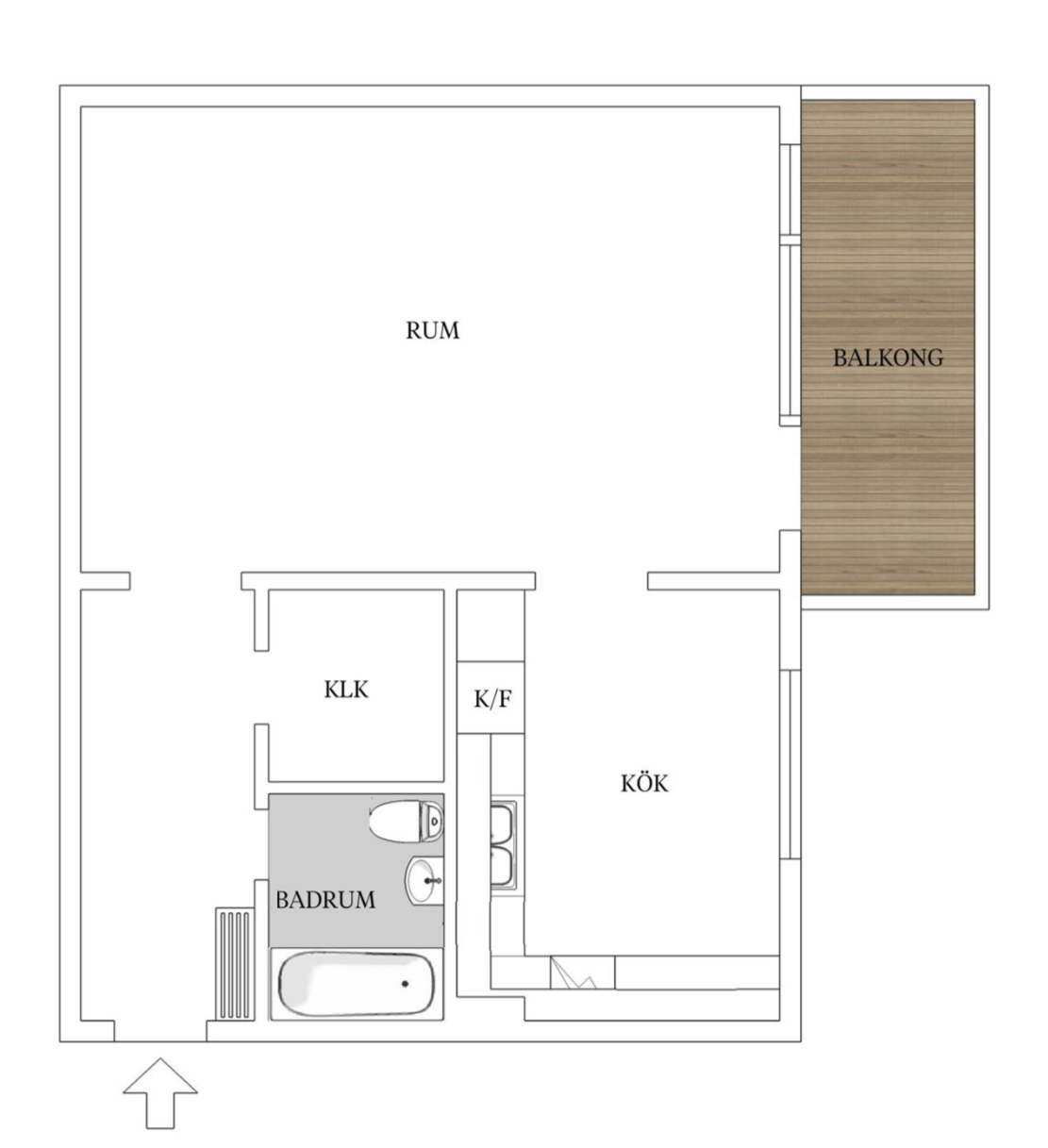 Lägenhet, 1 rooms, 45 sqm, Mölndal