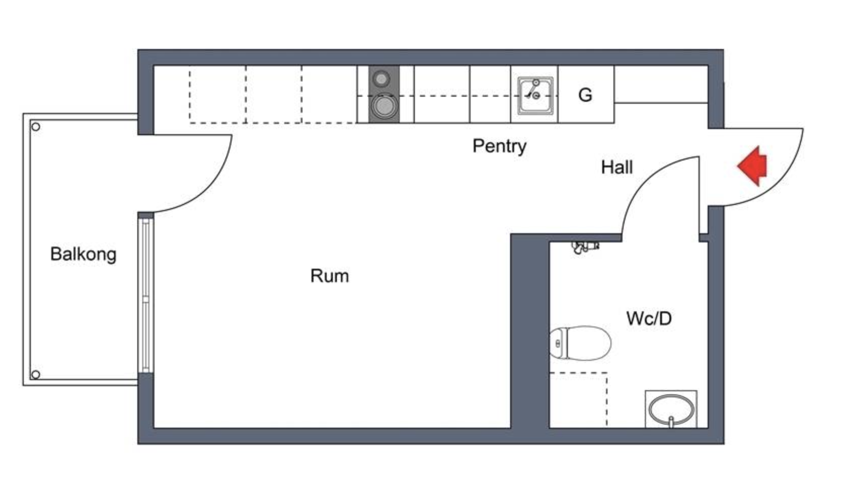 Lägenhet, 1 rooms, 23 sqm, Järfälla – bild 9