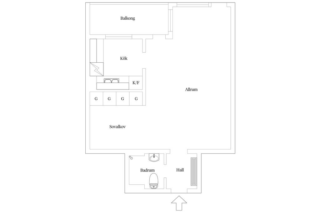 Lägenhet, 1 rooms, 42 sqm, Västerås