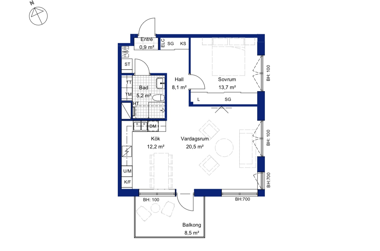 Lägenhet, 2 rooms, 62 sqm, Eskilstuna