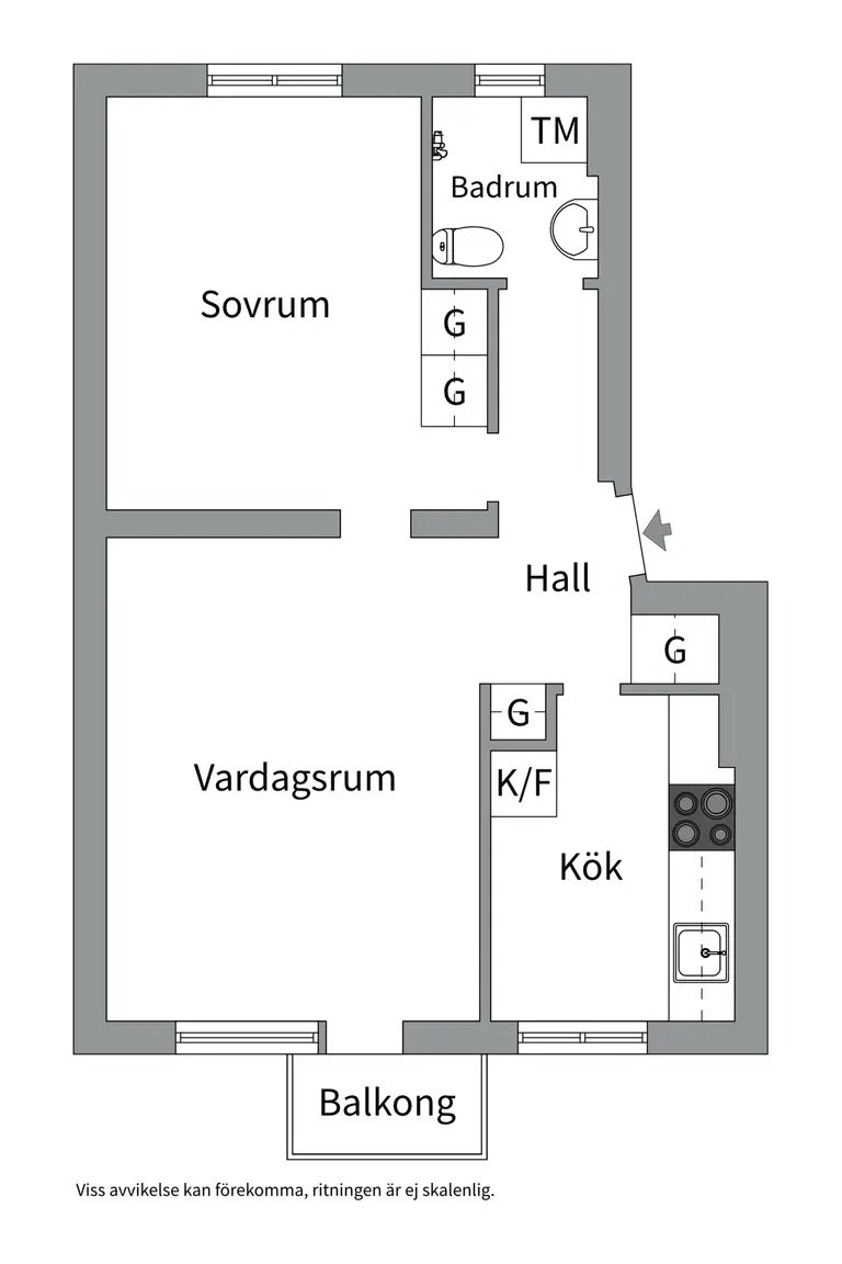 Lägenhet, 2 rooms, 45 sqm, Hägersten – bild 9