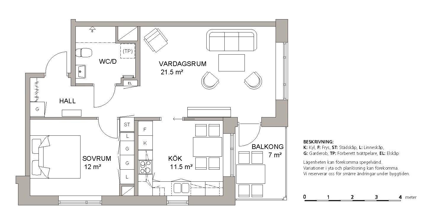 Lägenhet, 2 rooms, 60 sqm, Kävlinge – bild 5