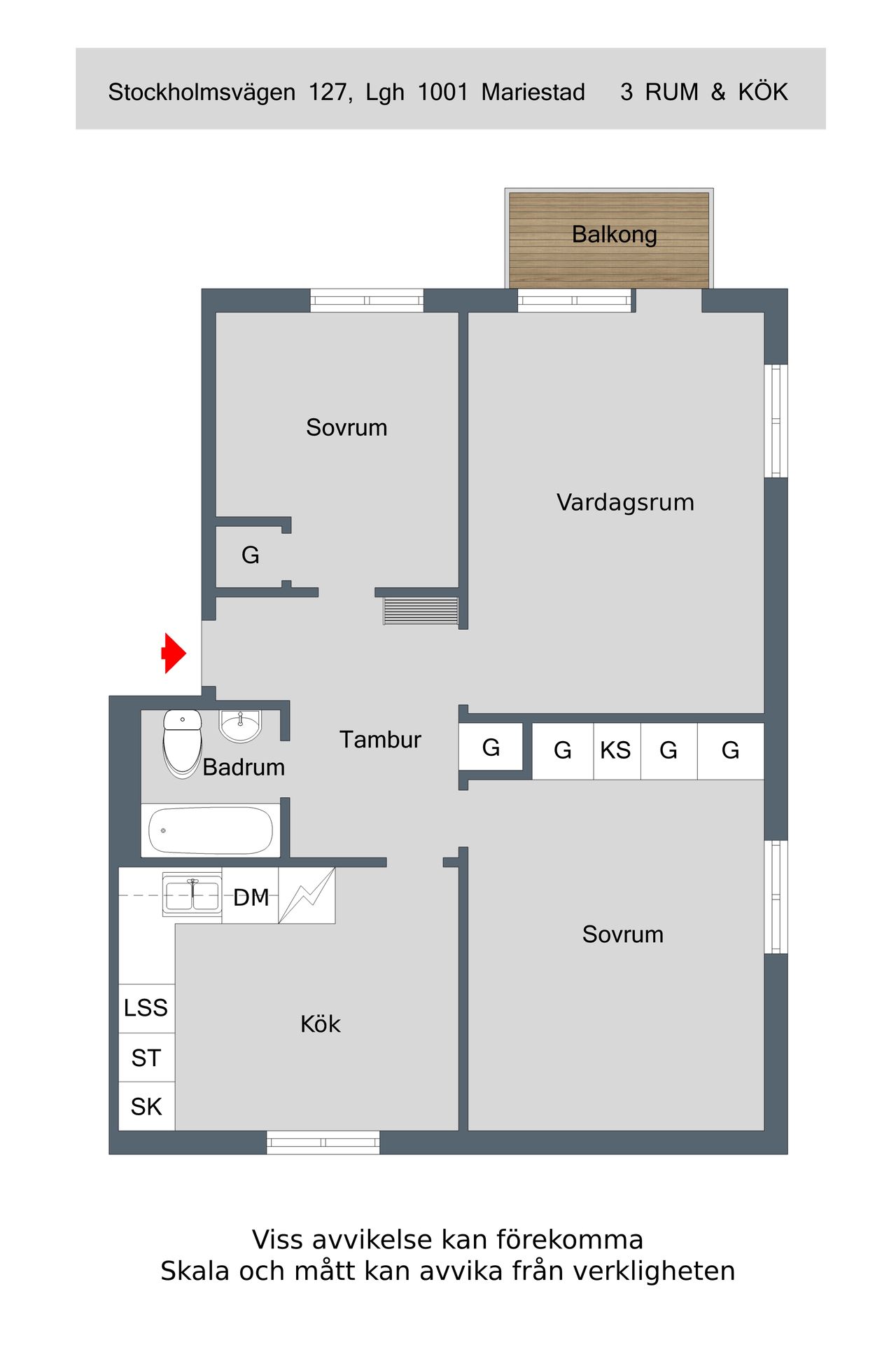 Lägenhet, 3 rooms, 69 sqm, Mariestad – bild 9