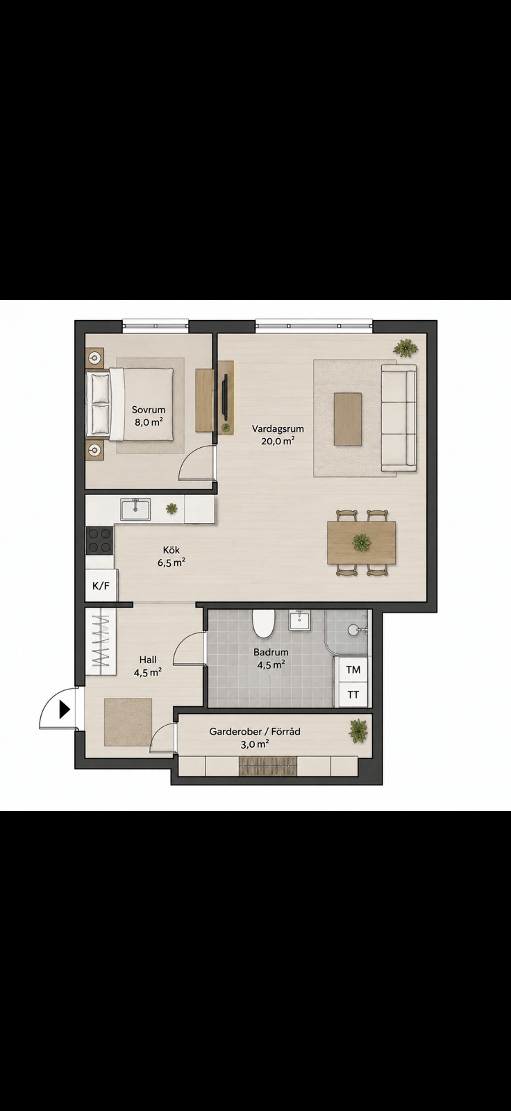 Lägenhet, 2 rooms, 42 sqm, Stockholm