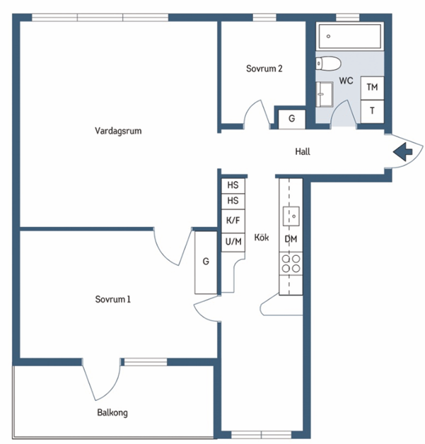 Lägenhet, 3 rooms, 69 sqm, Nacka – bild 8