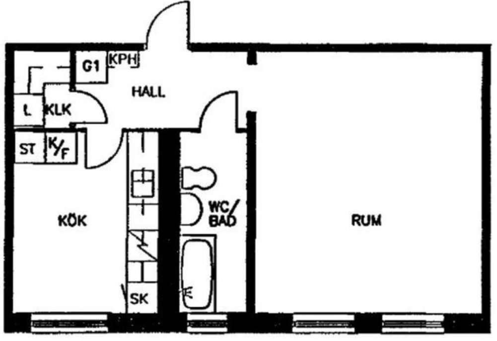 Lägenhet, 1 rooms, 44 sqm, Göteborg